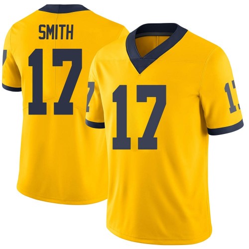 Peyton Smith Michigan Wolverines Men's NCAA #17 Maize Limited Brand Jordan College Stitched Football Jersey LEP2854RP